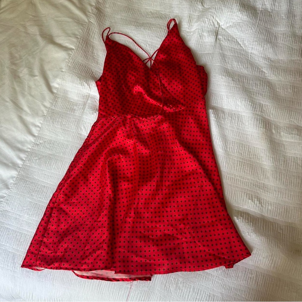 Zara Red Dress with Black Dots